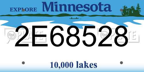 2E68528 Minnesota License Plate
