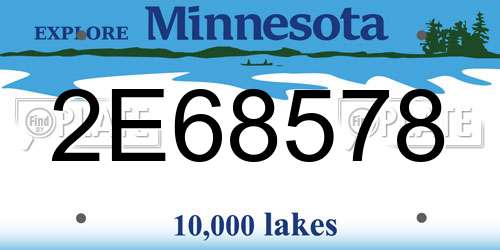 2E68578 Minnesota License Plate
