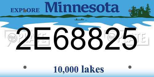 2E68825 Minnesota License Plate