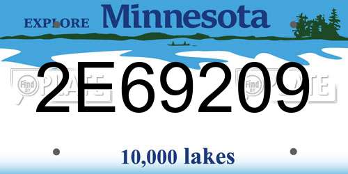 2E69209 Minnesota License Plate