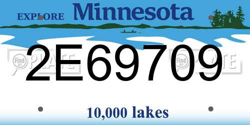 2E69709 Minnesota License Plate