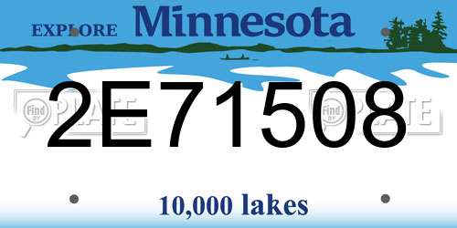 2E71508 Minnesota License Plate