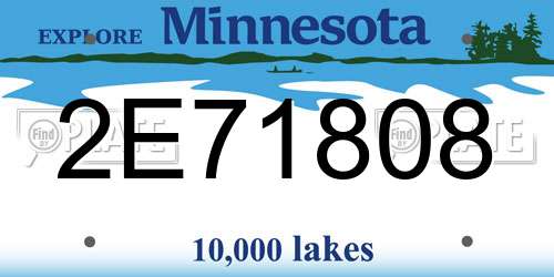2E71808 Minnesota License Plate
