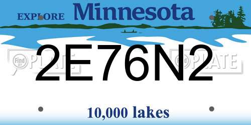 2E76N2 Minnesota License Plate
