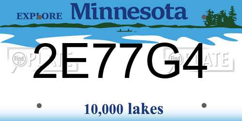 2E77G4 Minnesota License Plate