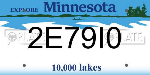 2E79I0 Minnesota License Plate