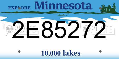 2E85272 Minnesota License Plate