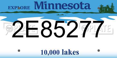 2E85277 Minnesota License Plate