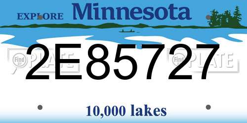 2E85727 Minnesota License Plate