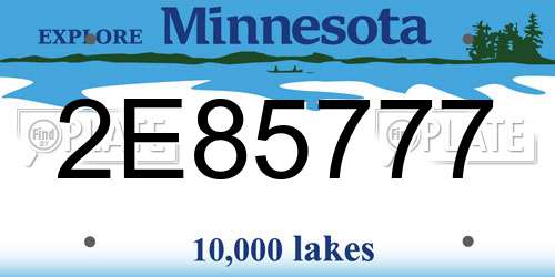 2E85777 Minnesota License Plate