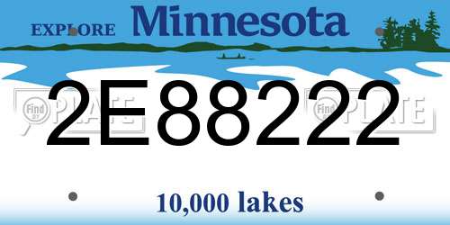 2E88222 Minnesota License Plate