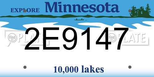2E9147 Minnesota License Plate