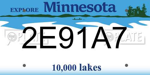 2E91A7 Minnesota License Plate