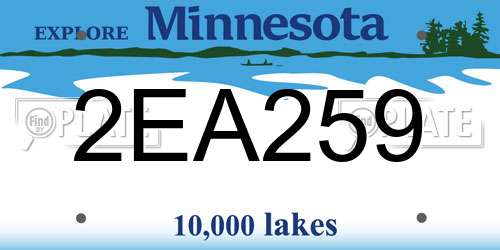 2EA259 Minnesota License Plate
