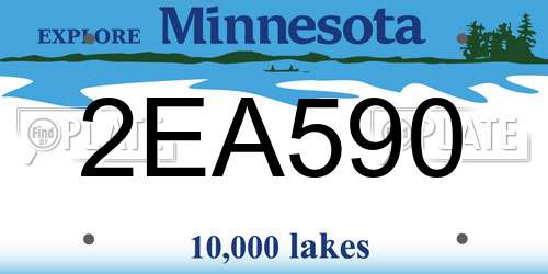 2EA590 Minnesota License Plate