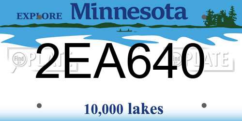 2EA640 Minnesota License Plate