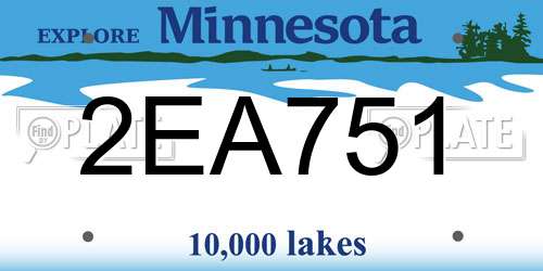 2EA751 Minnesota License Plate