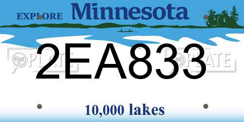 2EA833 Minnesota License Plate