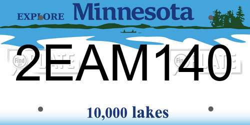 2EAM140 Minnesota License Plate