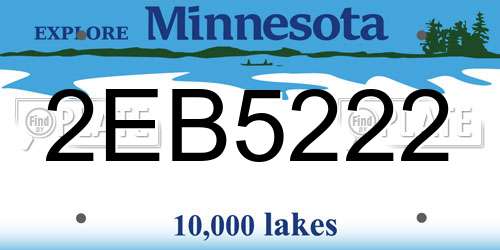 2EB5222 Minnesota License Plate