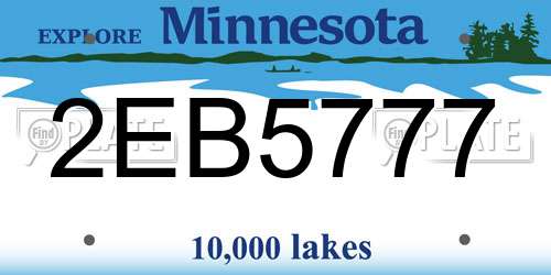 2EB5777 Minnesota License Plate