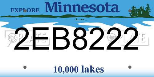 2EB8222 Minnesota License Plate