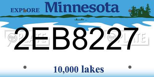 2EB8227 Minnesota License Plate