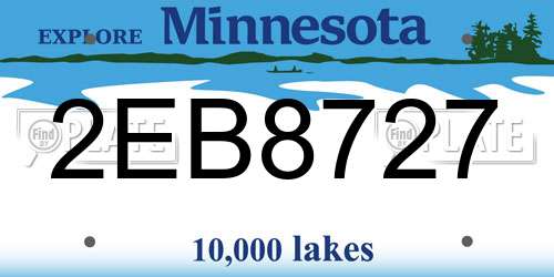 2EB8727 Minnesota License Plate