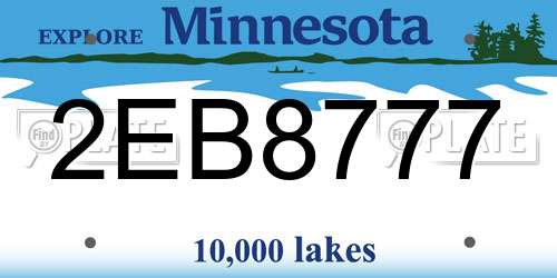 2EB8777 Minnesota License Plate