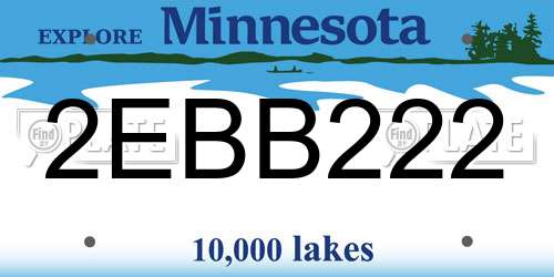 2EBB222 Minnesota License Plate