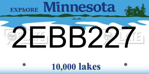2EBB227 Minnesota License Plate