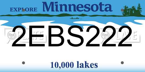 2EBS222 Minnesota License Plate