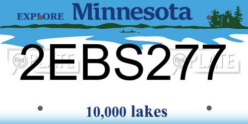 2EBS277 Minnesota License Plate