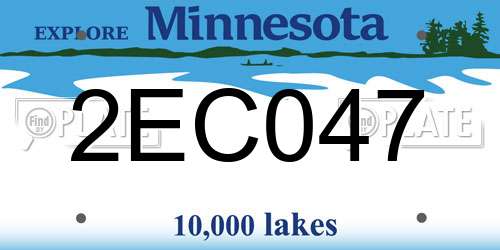 2EC047 Minnesota License Plate