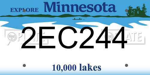 2EC244 Minnesota License Plate