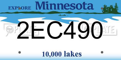 2EC490 Minnesota License Plate