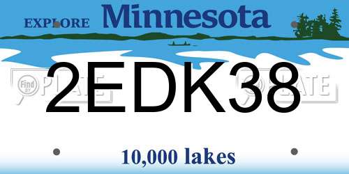 2EDK38 Minnesota License Plate