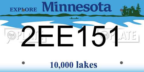 2EE151 Minnesota License Plate