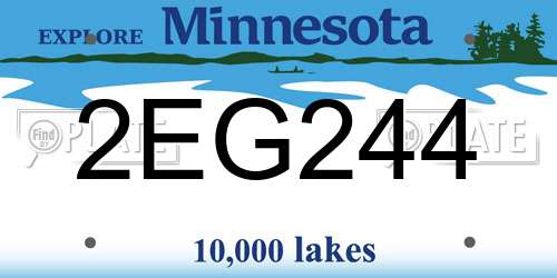 2EG244 Minnesota License Plate