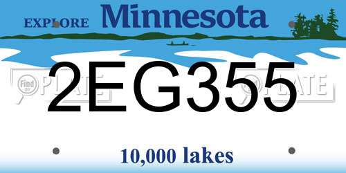 2EG355 Minnesota License Plate