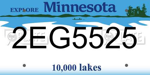 2EG5525 Minnesota License Plate