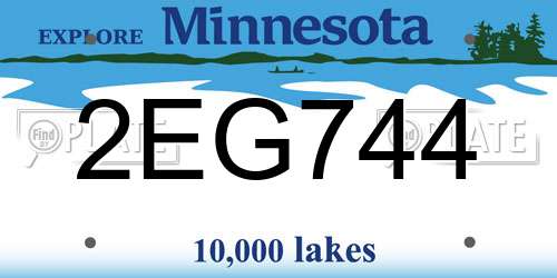 2EG744 Minnesota License Plate