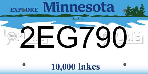 2EG790 Minnesota License Plate