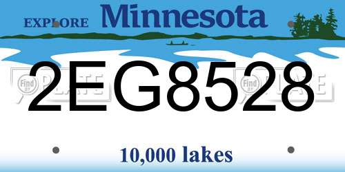 2EG8528 Minnesota License Plate