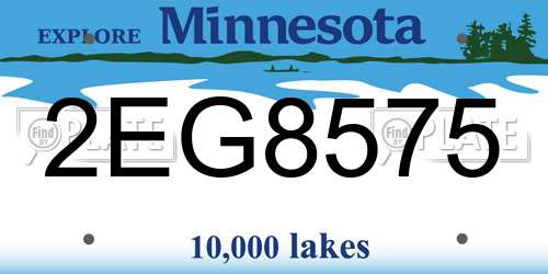 2EG8575 Minnesota License Plate
