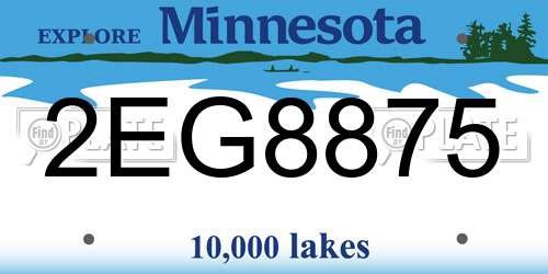 2EG8875 Minnesota License Plate