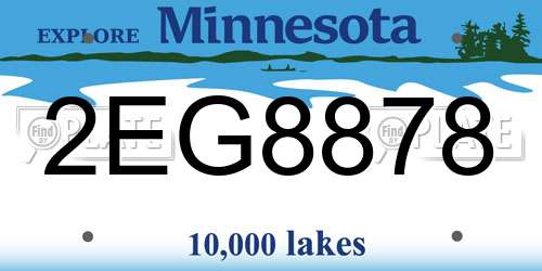2EG8878 Minnesota License Plate