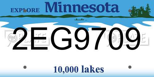2EG9709 Minnesota License Plate