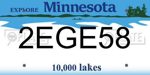 2EGE58 Minnesota License Plate