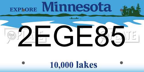 2EGE85 Minnesota License Plate